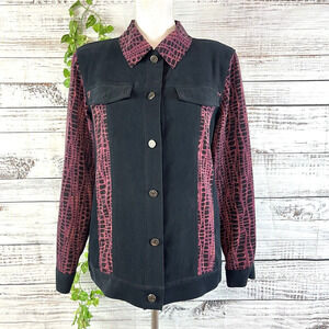 Koos of Course! Blazer Jacket size Small Purple Black Artsy Career Casual